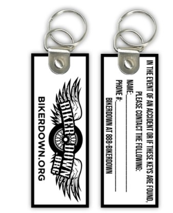BikerDown Fabric Key Chain - Set of 2